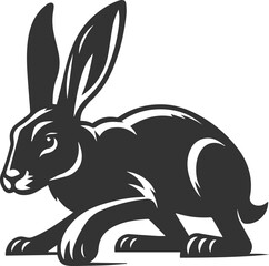 Cute animal hare rabbit vector drawing silhouette