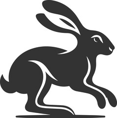 Cute animal hare rabbit vector drawing silhouette