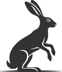 Cute animal hare rabbit vector drawing silhouette
