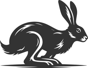 Cute animal hare rabbit vector drawing silhouette
