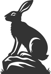 Cute animal hare rabbit vector drawing silhouette