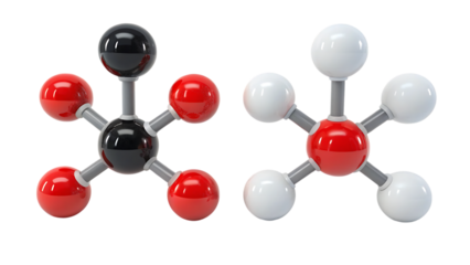3d molecular structure model, science and chemistry concept on transparent background