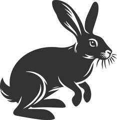 Cute animal hare rabbit vector drawing silhouette