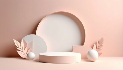 Fototapeta premium Simple paper cutting abstract at side and blank at middle with pastel color backgroun