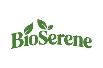 BioSerene Green Leaf Logo Design