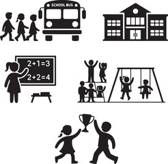 "Back to School Vector | Kids and Supplies Clipart"

"School Silhouette Bundle | Students & Classroom SVG"

"Back to School Illustration | Education Vector Set"

"Children Going to School | Backpack S