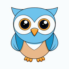 cartoon baby owl Vector Art.