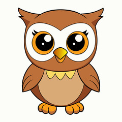 cartoon baby owl Vector Art.