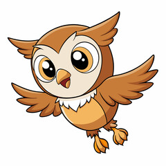 cartoon baby owl Vector Art.