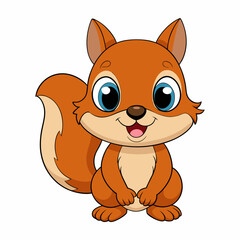 Cartoon Baby squirrel Vector Art.