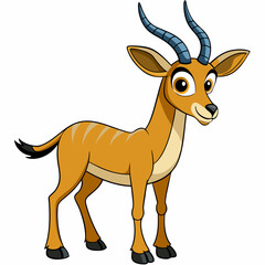 Cartoon Gazelle Smailing And Walking.