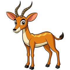 Cartoon Gazelle Smailing And Walking.