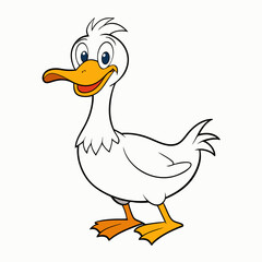 Cartoon Baby Goose Vector Art.