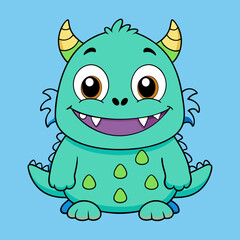 Cute Baby Monsters Vector Art.