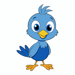 Cute Cartoon Flying Bird .