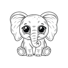 Adorable Baby Elephant Illustration Cute Cartoon Animal Drawing