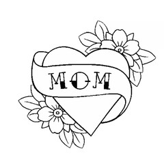 Heart with wording mom hand d...