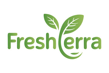 Fototapeta premium Freshterra Green Leaf Logo Design
