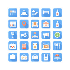 Hotel icons. Hotel icons set.