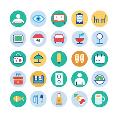 Hotel icons. Hotel icons set.