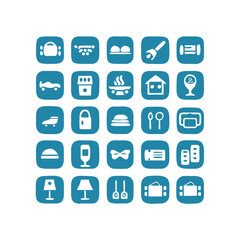 Hotel icons. Hotel icons set.