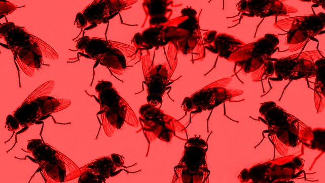 House Fly Animation on Green Screen with Glass Surface Effect