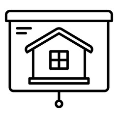 Presentation icon for design and construction of buildings or houses