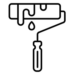 Roller or paint brush icon for painting