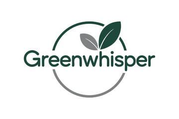 Green Whisper Brand Logo with Circular Leaf Icon