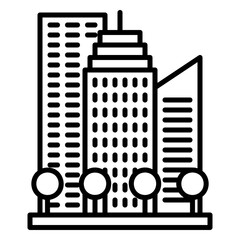 Icons of skyscrapers in a metropolitan city