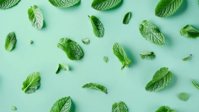 A mint leaf on background, Generative AI Videos.