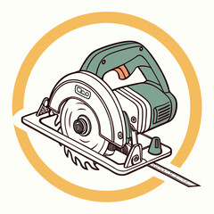 electric saw icons, vector .white background