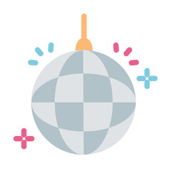 disco ball party flat style