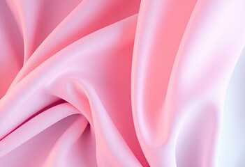 Smooth, soft folds of delicate pink silk fabric.