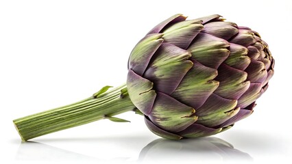 Obraz premium Fresh green artichoke vegetable, a healthy and organic food ingredient isolated on white