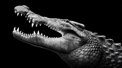Obraz premium Crocodile's head, wide open mouth, close-up