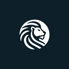 Minimalist lion logo