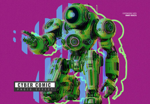 Cyber Comic Photo Effect