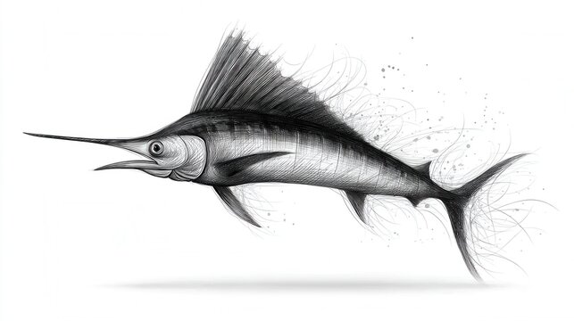 Grayfish in flight; dramatic, detailed design