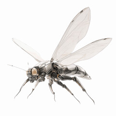 Futuristic Metallic Insect; Biomechanical Drone Design