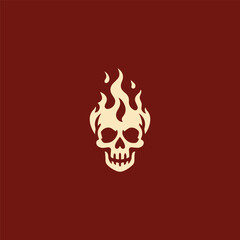 Skull burning logo