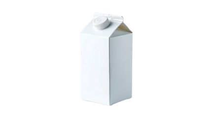 Blank White Carton Packaging with Screw Cap, Product Mockup isolated on transparent background