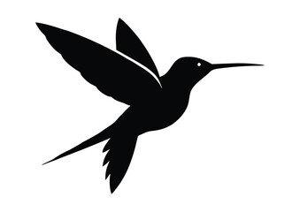 silhouette hummingbird vector, flying humming bird icon illustration.