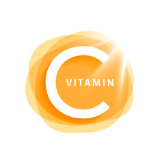 Fototapeta premium papercut vitamin c ascorbic gel logo design