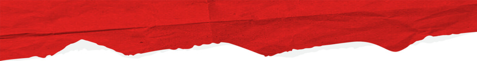 Torn red paper edge crumpled realistic. Ripped fragments for collage, banner, message label, text box, border, frame