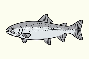 Elegant Trout Fish Silhouette vector Art & Illustration