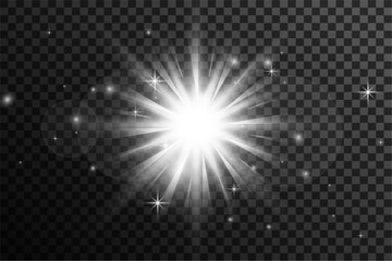 transparent glowing starlight burst with sparkle effect