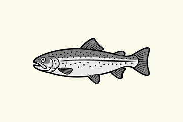 Elegant Trout Fish Silhouette vector Art & Illustration