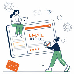 email inbox icons, vector .white background