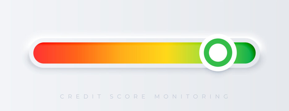 3d credit score meter concept for data display